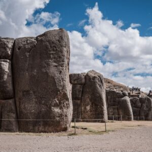 a group of large rocks sitting next to each other