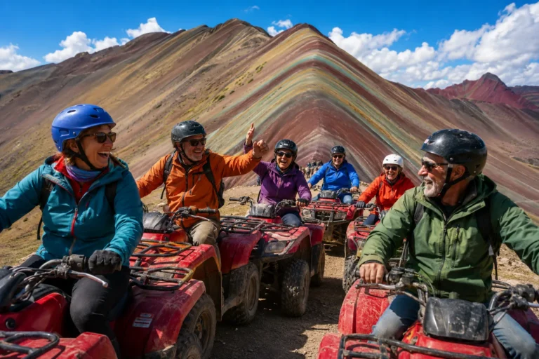 Adventures with friends are better on the Rainbow Mountain.